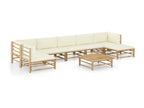 Dormeva AWZJ17949 8-piece garden furniture set with cream-white cushions