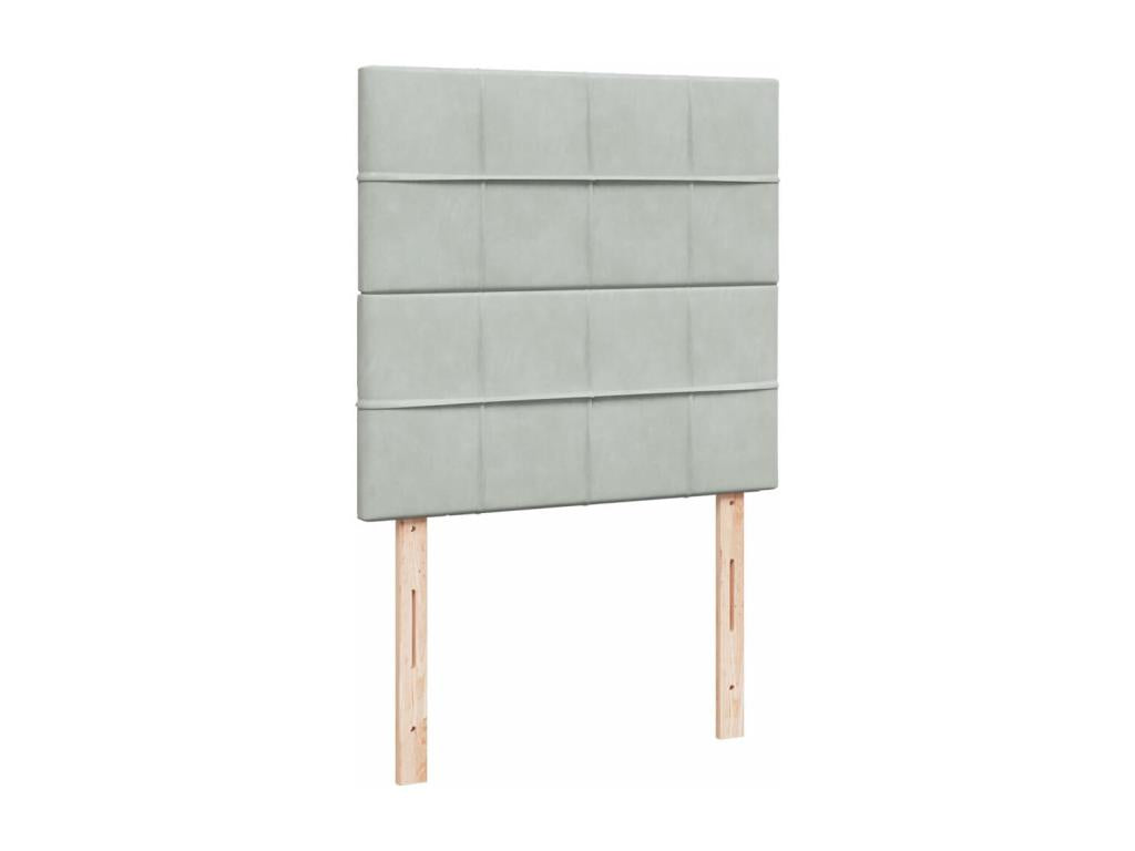 Dormeva bed base and mattress, light grey, 100x200cm, velvet, AILW87749