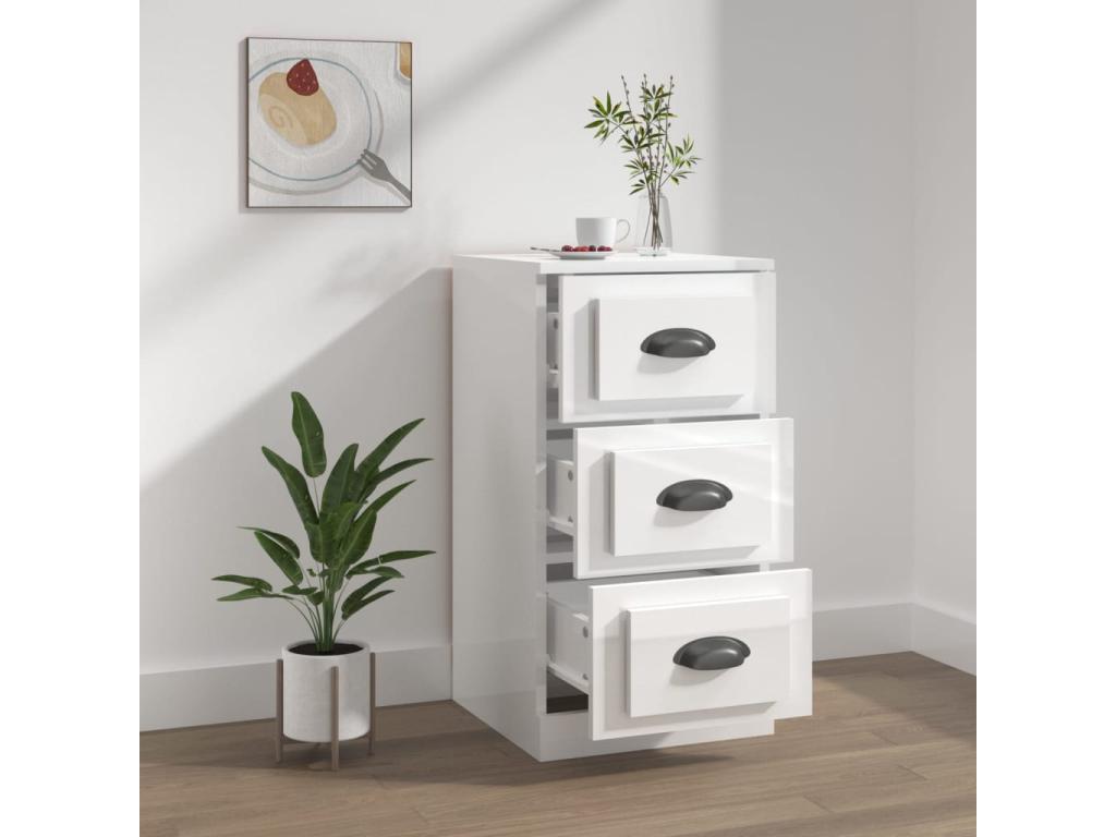 Glossy white sideboard 36x35.5x67.5 cm engineered wood YDAH14054