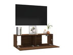 Wall-mounted TV cabinet, brown oak, 100x30x30 cm, engineered wood, ECDQ70144