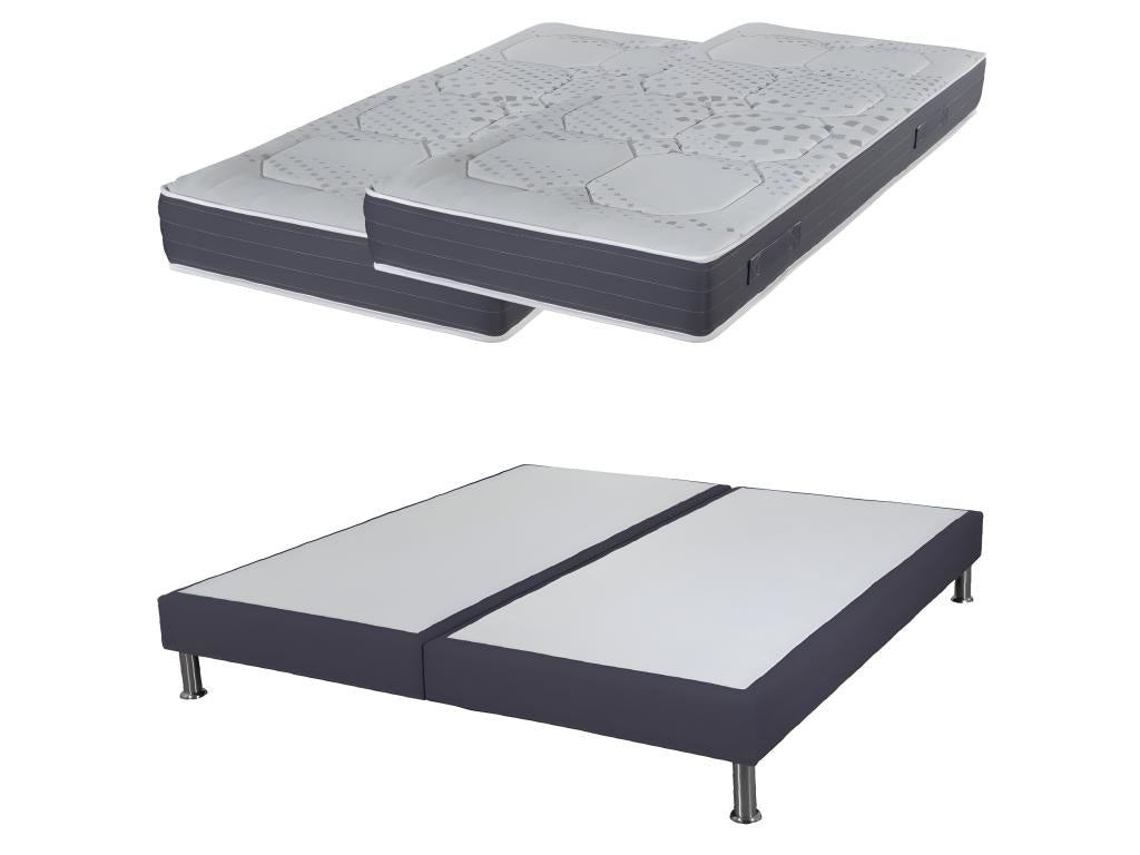 Myriade SR15 Volcan Foam Mattress and Slatted Base 2x80x200 - H- 21 cm - Balanced Support CCUU65909