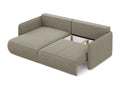Dormeva THFR16313 Left-hand corner sofa bed in textured fabric - dark beige
