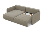 Dormeva THFR16313 Left-hand corner sofa bed in textured fabric - dark beige