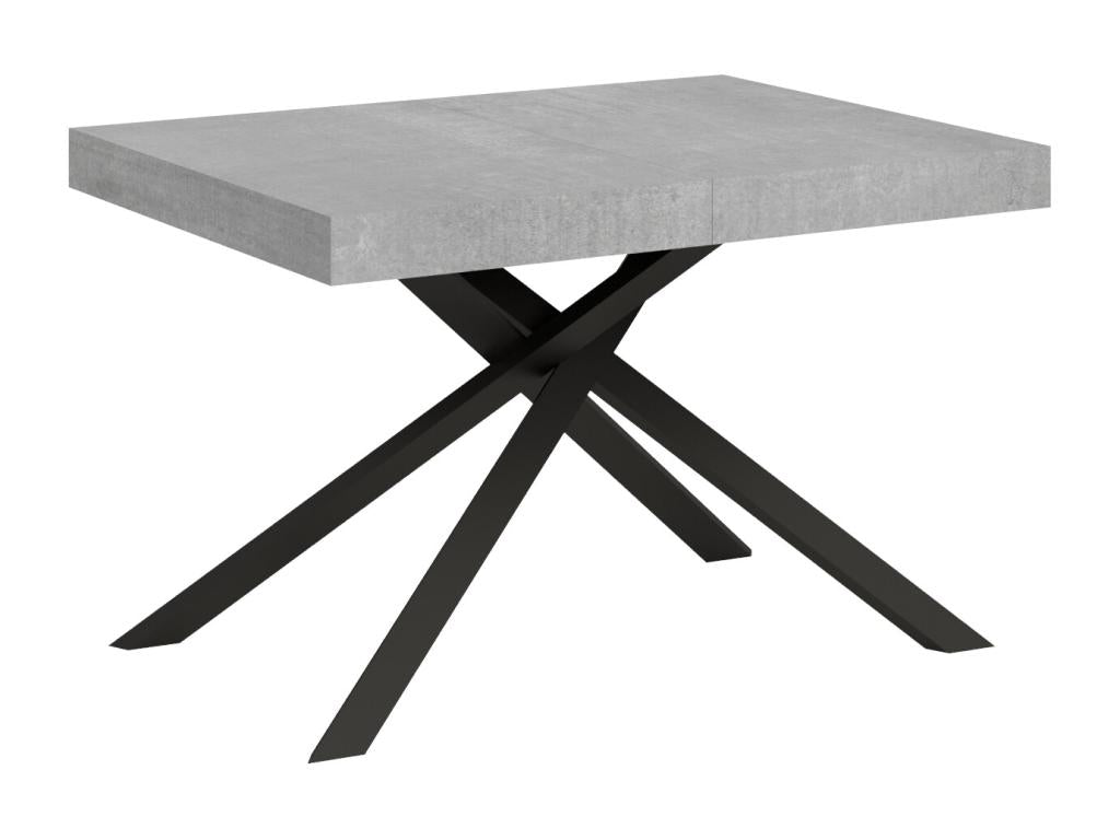 Karida extendable table 80x120/204 cm, concrete grey with anthracite legs OZTW65317