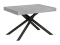 Karida extendable table 80x120/204 cm, concrete grey with anthracite legs OZTW65317