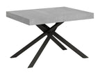Karida extendable table 80x120/204 cm, concrete grey with anthracite legs OZTW65317