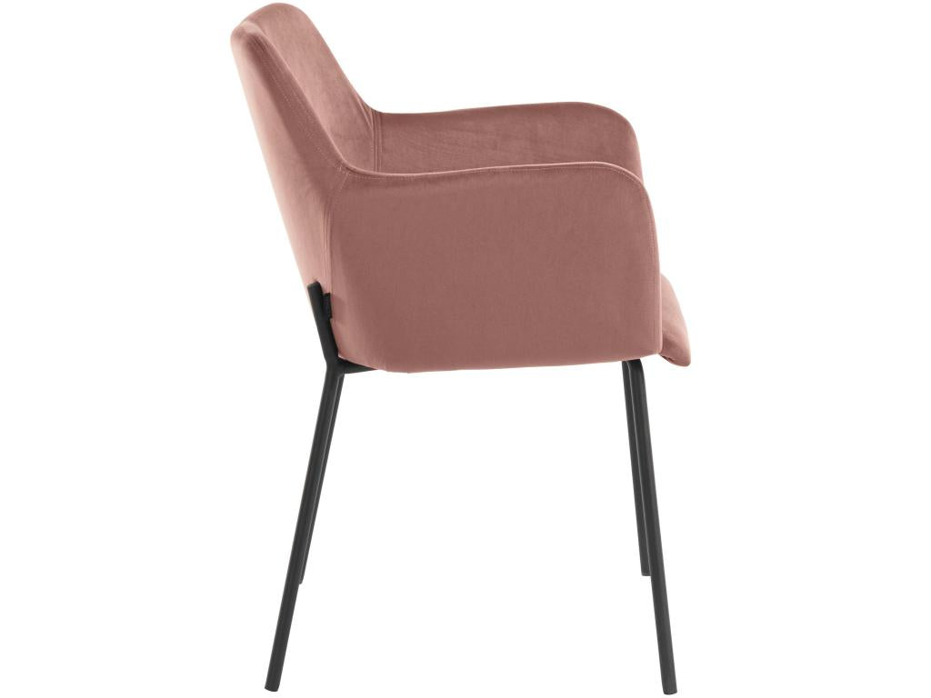 Jolie - Set of 2 pink velvet upholstered dining chairs DIXB28308