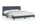 Bed frame with LED lights, dark grey, 180x200 cm, velvet, XIUU95626