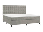 Dormeva bed base and mattress, light grey, 200x200cm, velvet, MMZC26661