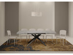 Karida extendable table 80x120/204 cm, concrete grey with anthracite legs OZTW65317