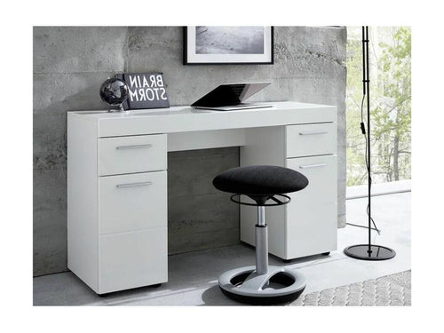 Dormeva WILP68001 White Lacquered Desk with 2 Doors and 2 Drawers