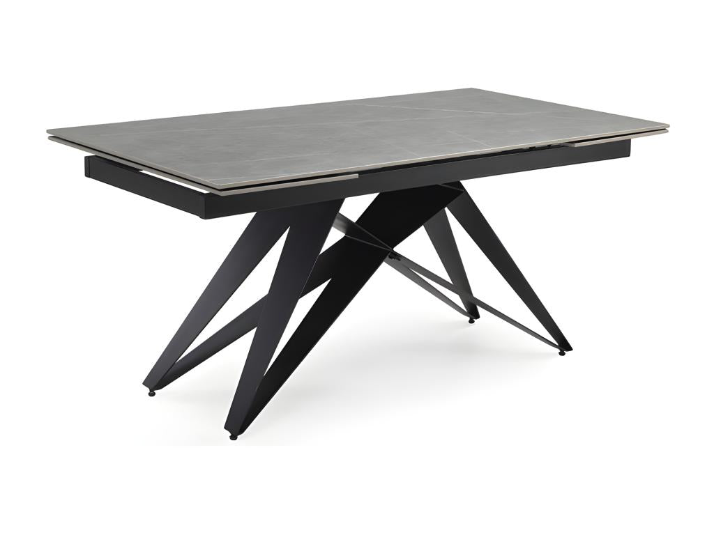Extendable table 180/260 cm marble grey ceramic with geometric base - Dormeva 03 XBRA09084