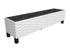 Dormeva 149cm White and Black Marble Effect TV Stand with 2 Tilt-Down Doors HLNE76898