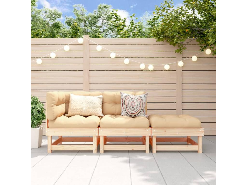 3-piece garden furniture set in solid pine wood WFHG84727