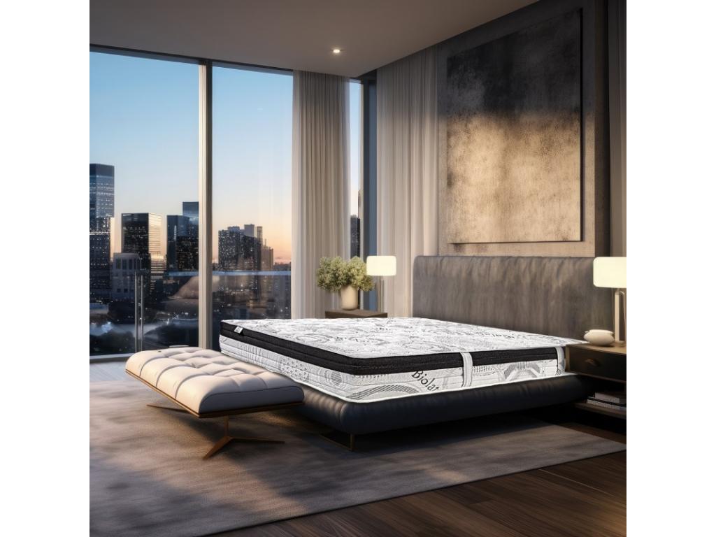 Lysvia 26cm high-density latex and firm foam mattress with independent sleeping zones, summer/winter side, 140x200cm CYDO06485
