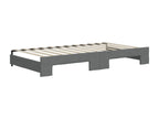 Daybed with pull-out bed and dark grey mattress 100x200 cm fabric DEAX65868