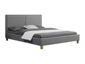 Dormeva double bed for adults, size 160x200 cm, 2-seater / 2-person, with slatted base and grey fabric headboard AZHG44069