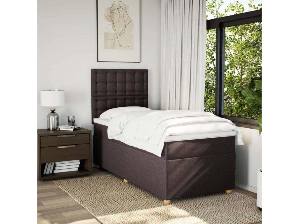Dormeva bed base with mattress, dark brown, 100x200 cm QVUX57133