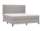Dormeva bed base with LED mattress, light grey, 160x200 cm, GTEX90874 fabric