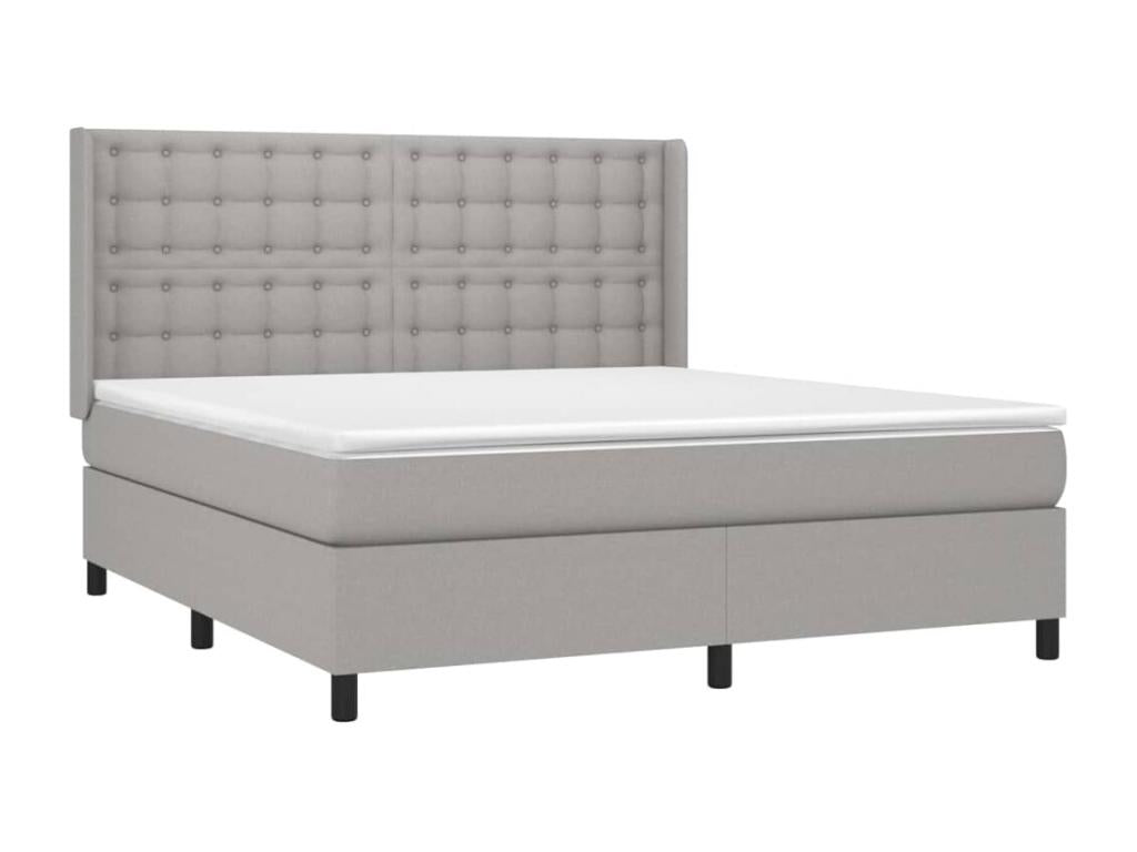 Dormeva bed base with LED mattress, light grey, 160x200 cm, GTEX90874 fabric