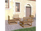 4-piece garden furniture set, honey brown, solid pine wood ABUR38790