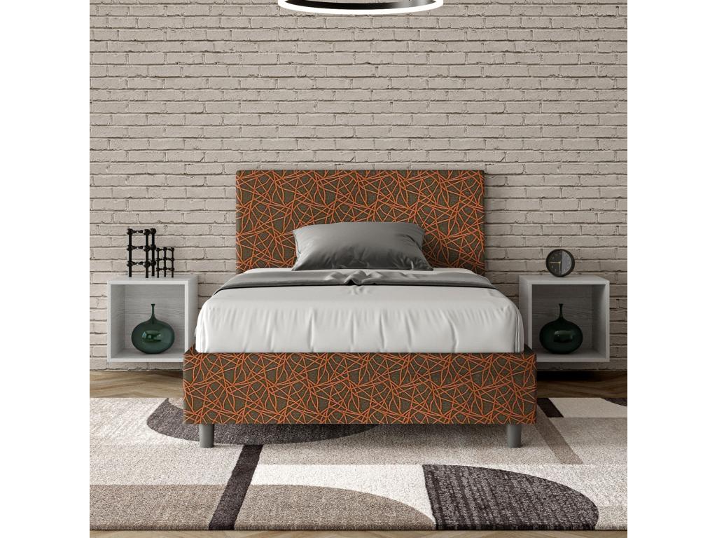 Single bed with upholstered slatted base 120x190 cm Dormeva fabric 4 Dormeva GUIN84091