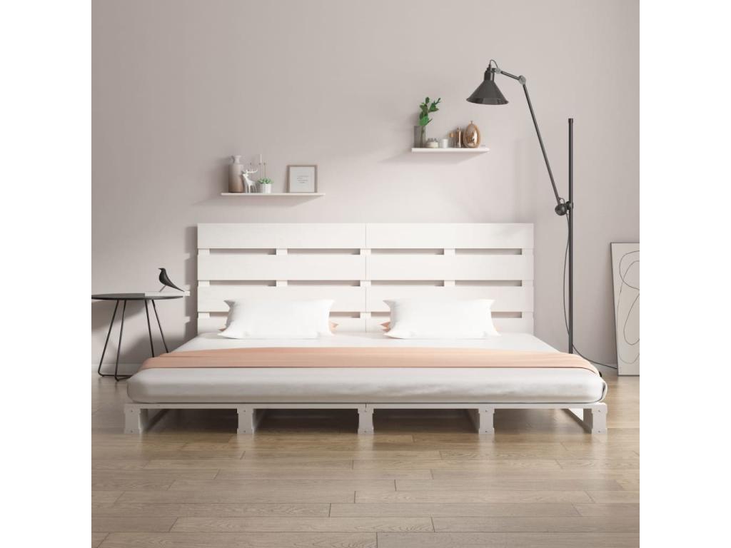 White bed frame 120x200 cm solid pine wood UIDN26036