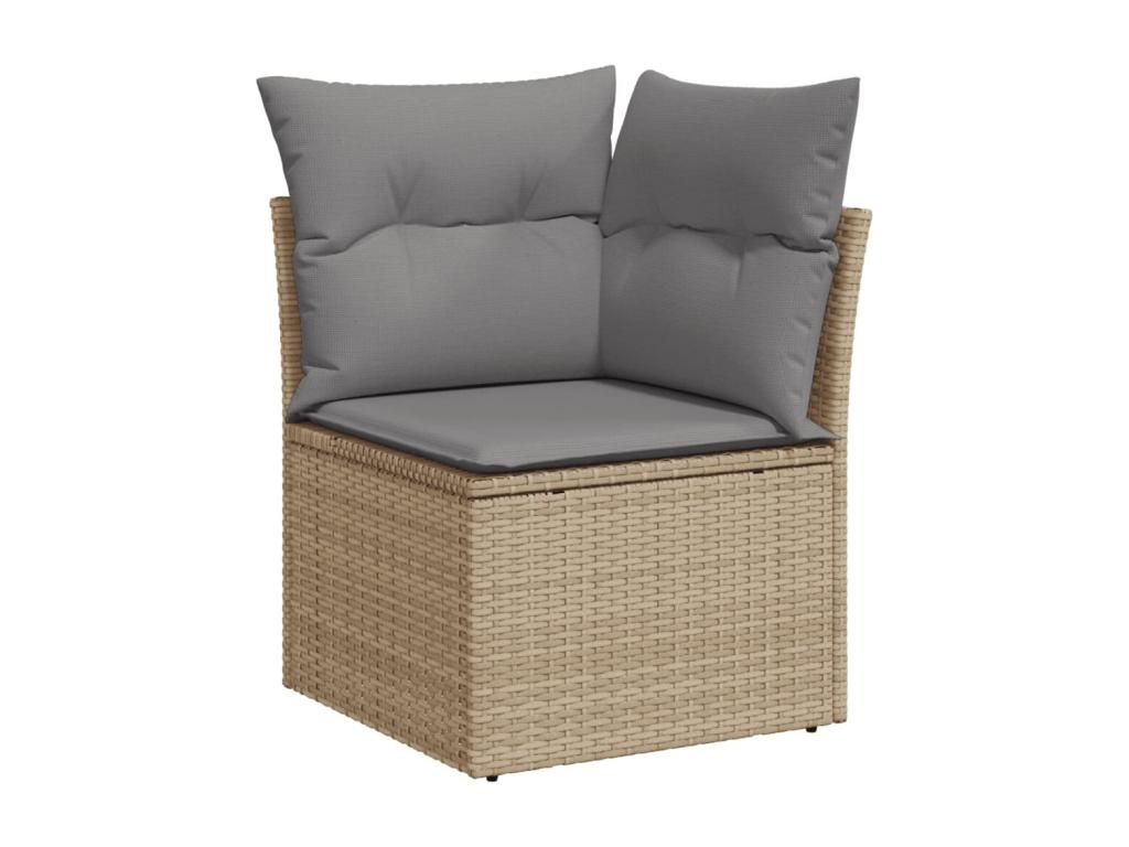 12-piece garden furniture set and cushions, meDormeva beige woven resin ONAY34482