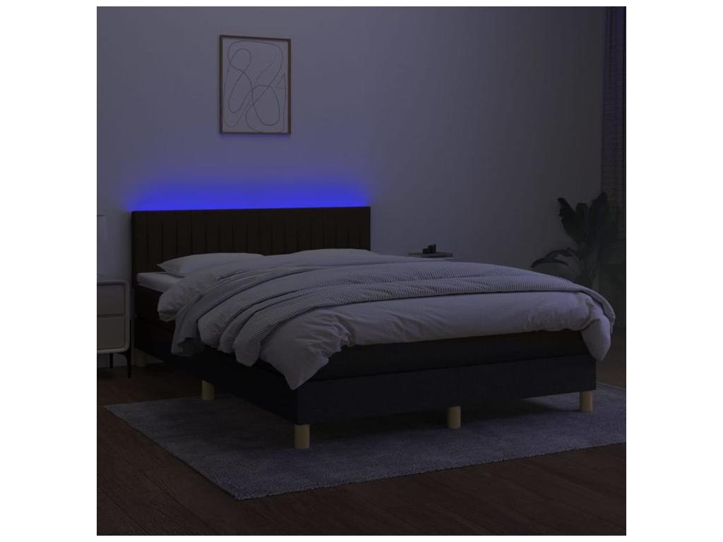 Dormeva bed base with LED mattress, black, 140x200 cm, fabric, BQUG93736