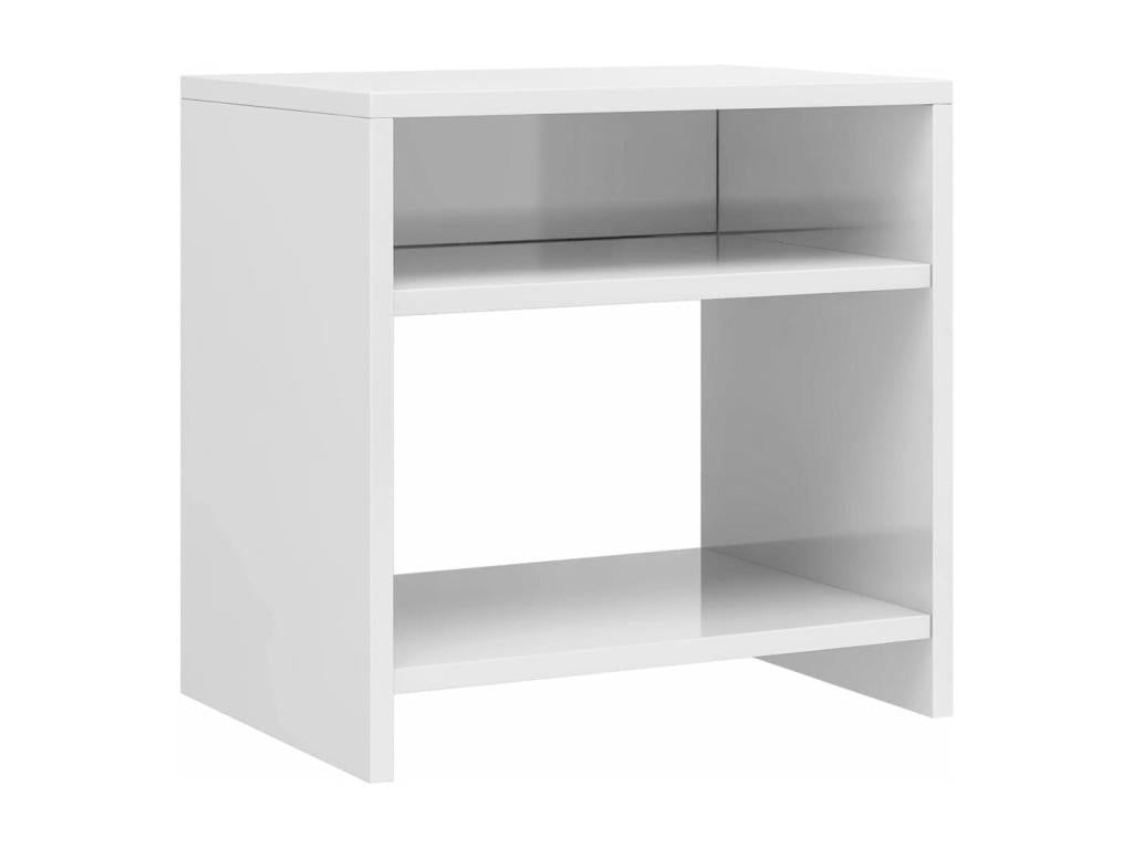 High-gloss white bedside table, 40x30x40 cm, engineered wood, RQZV84093