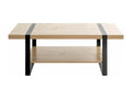 Coffee table/living room table in oak-colored wood and black metal - length 120 x depth 60 x height 45 cm ALUW76858