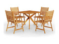 Zensova 5-piece garden dining set, solid wood, 4 MICC46916