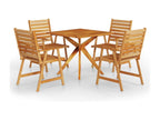 Zensova 5-piece garden dining set, solid wood, 4 MICC46916