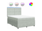 Dormeva bed base and mattress, light grey, 140x190cm, velvet, UQKZ52691