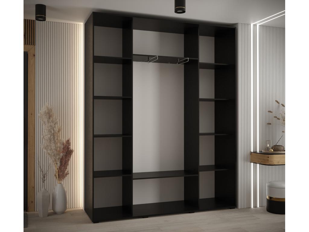 Dormeva 2 Sliding Door Wardrobe 235.2/190/45 3 Doors Black/Black OOSI37906