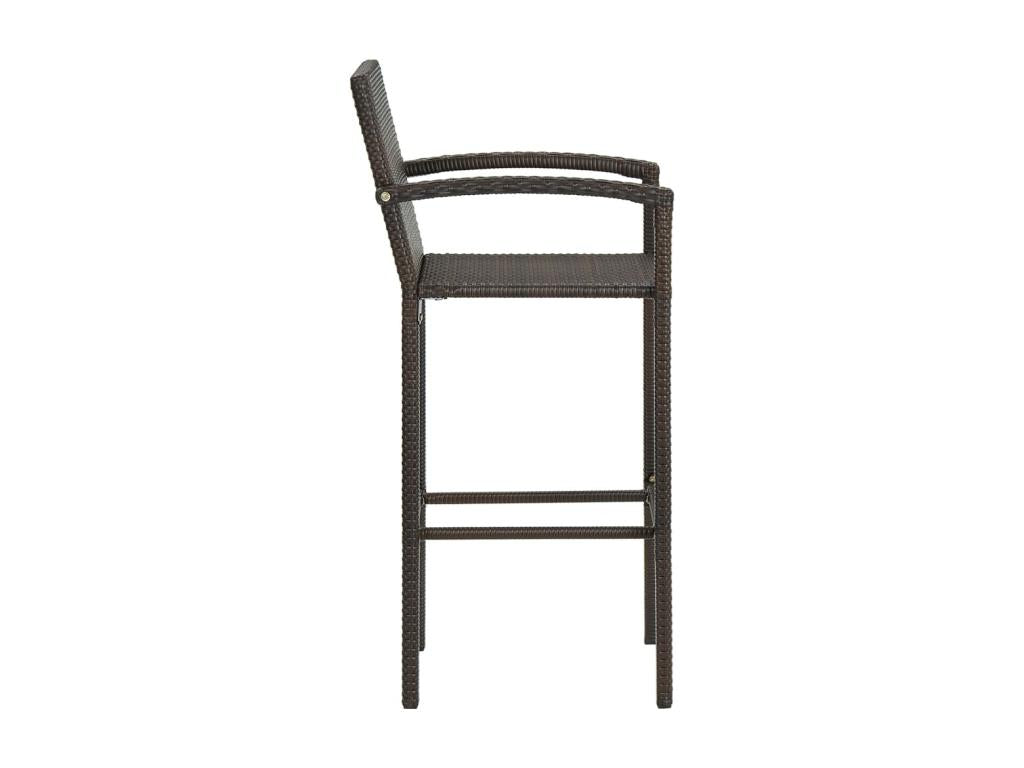 Set of 4 brown woven resin bar stools XJCD89927