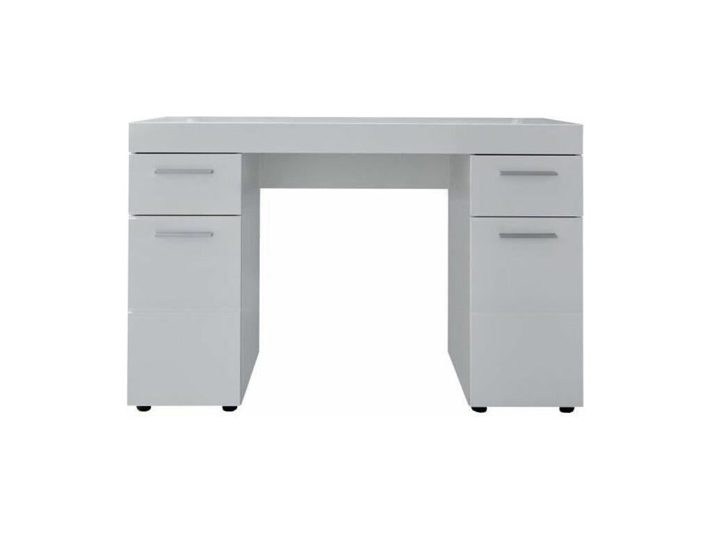 Dormeva WILP68001 White Lacquered Desk with 2 Doors and 2 Drawers