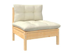 8-piece garden furniture set with cream cushions, solid pine wood BKEV33796