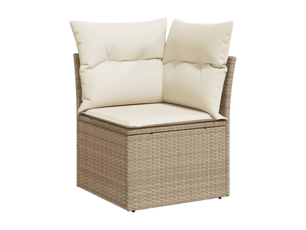 12-piece beige resin wicker garden furniture set with cushions OLYN46076