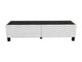 Dormeva 149cm White and Black Marble Effect TV Stand with 2 Tilt-Down Doors HLNE76898