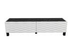 Dormeva 149cm White and Black Marble Effect TV Stand with 2 Tilt-Down Doors HLNE76898