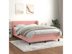 Upholstered bed base with mattress, Pink, 140x200 cm, Velvet, CTOI33658