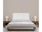 Lysvia Fabric Headboard with 2 Buttoned Lysvia Panels 90x105cm with Legs for 80/90cm Beds - White QXLB83385