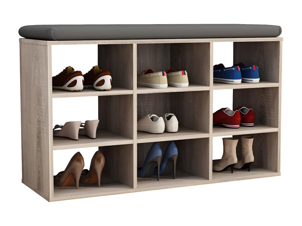 Dormeva Wooden Bench Shoe Cabinet Shoe Rack Chest of Drawers with 9 Compartments Dormeva XS Oak Dormeva IYLR37733