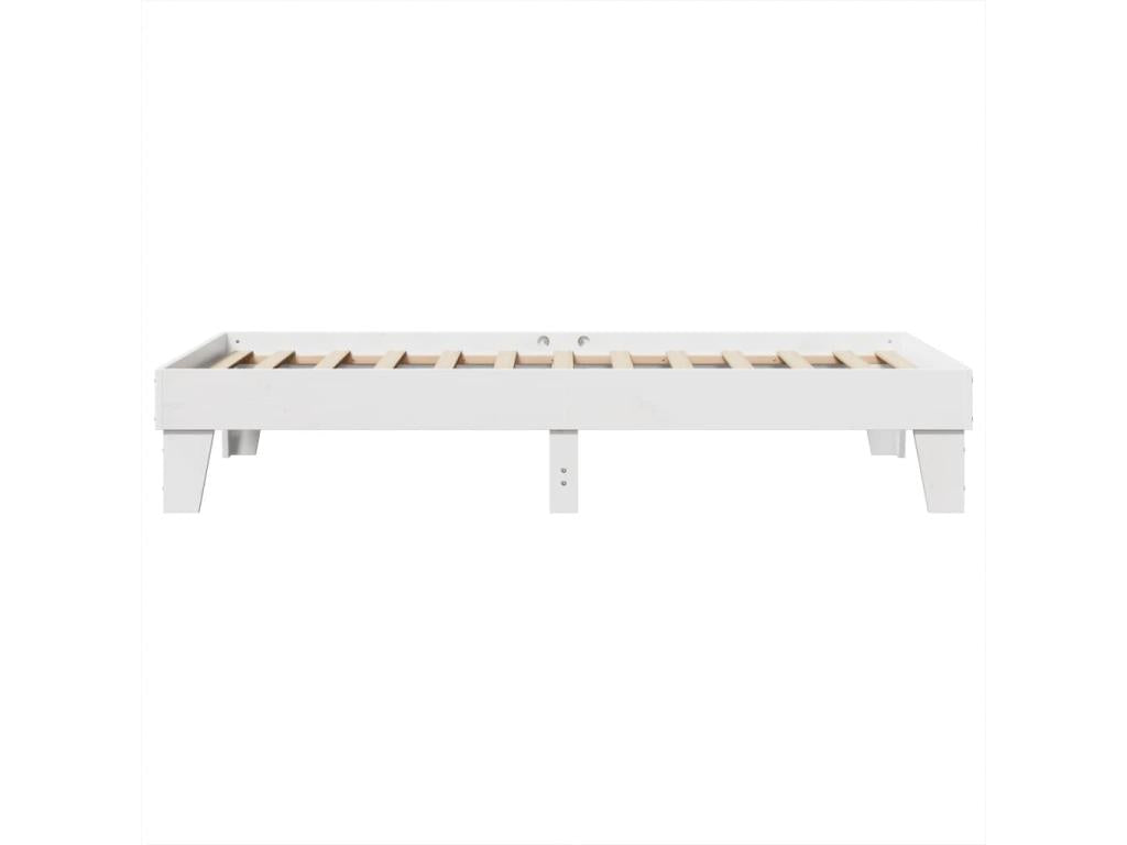 Bed frame without mattress, white, 75x190 cm, solid pine wood, LRUF10558