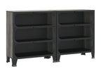 2-piece storage cabinets, grey, 72x36x82 cm, metal and MDF, SPPT22743