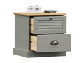 Dormeva bedside table, grey, 42x35x40 cm, solid pine wood, OZPY71608
