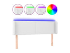 White LED Headboard 147x16x78/88 cm Faux Leather RKMS00643