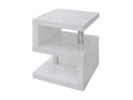 Dormeva II Side Table - White Lacquered MDF - With LEDs - White SKEZ43835