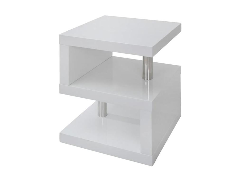 Dormeva II Side Table - White Lacquered MDF - With LEDs - White SKEZ43835